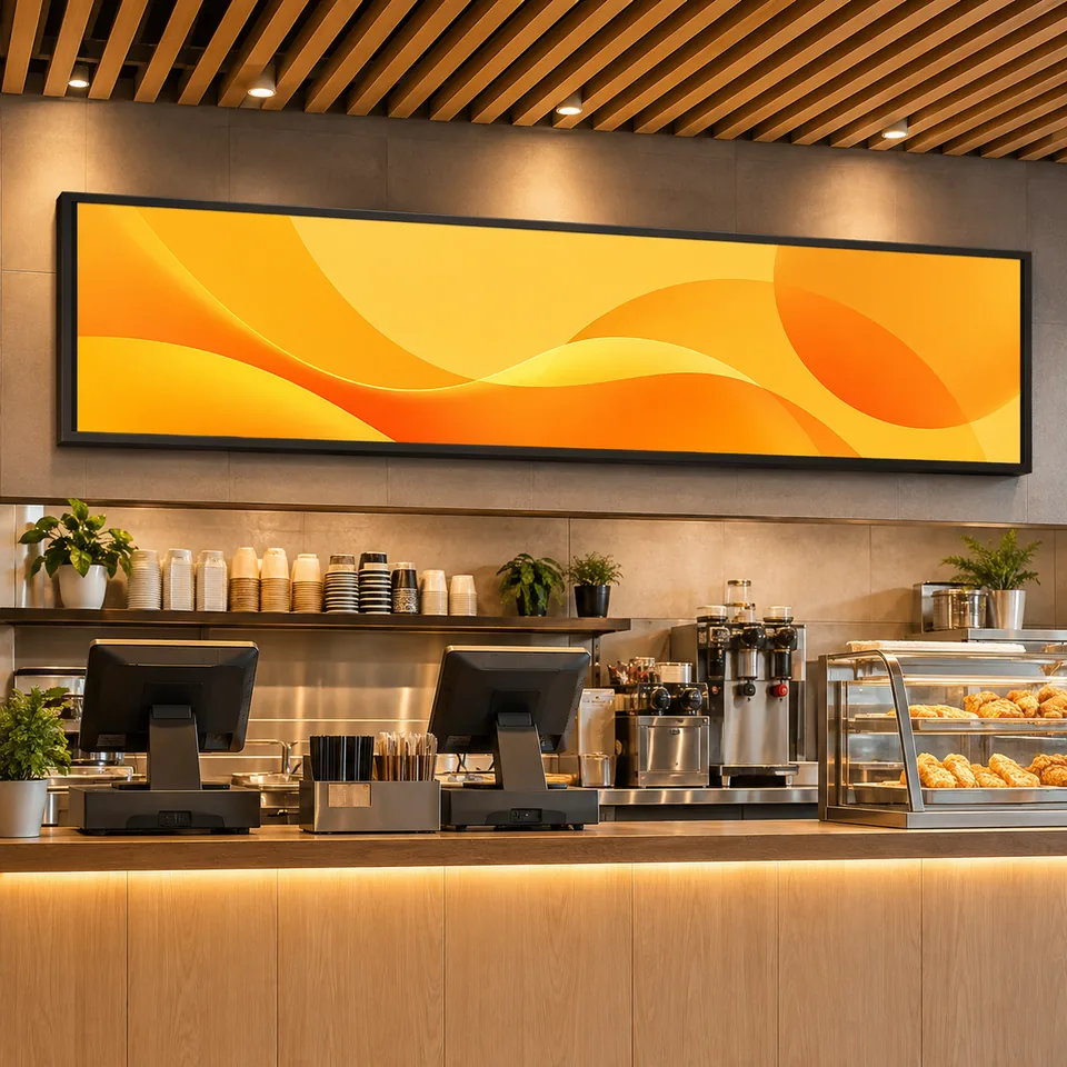 Commercial digital signage display in a professional environment