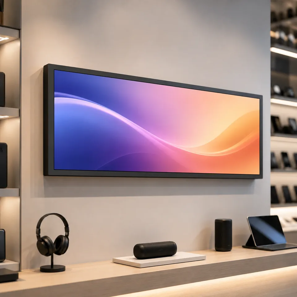 Commercial digital signage display in a professional environment